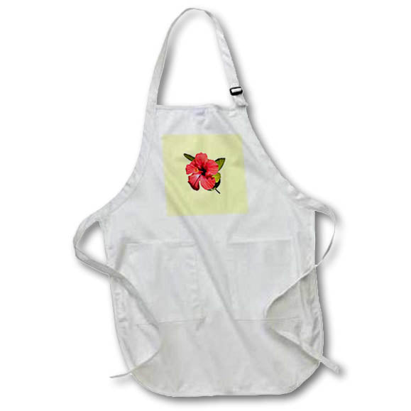 Apron - A Beautiful Red Hibiscus Flower Isolated Vector Art - Red Hibiscus