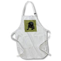 Apron - Adorable and Cute Black Labrador Sitting Puppy Vector Vector Art - Black Labrador