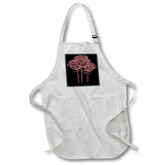 Apron - Stylized Mesh Effect Gentle Pink Roses Vector - Pink Roses