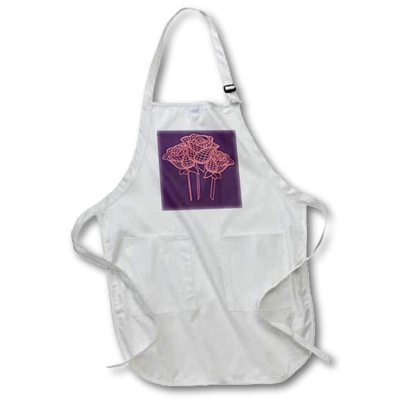 Apron - Stylized Mesh Effect Gentle Pink Roses Vector - Pink Roses