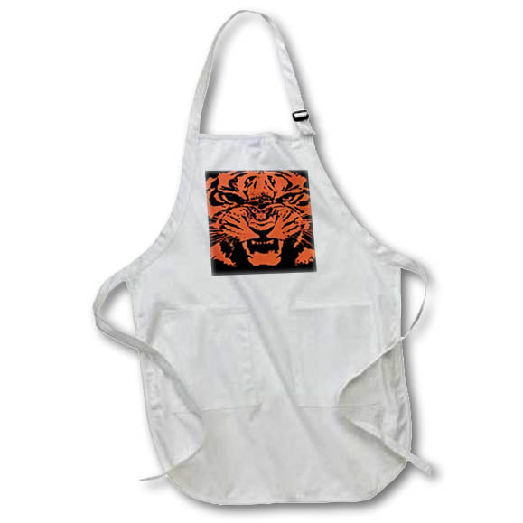 Apron - Tiger Vector Artistic Orange and Black Face Vector - Tiger