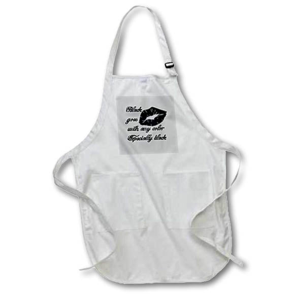 Apron - Black Goes With Any Color - Especially Black Goth Fun Typography - Goth Humor
