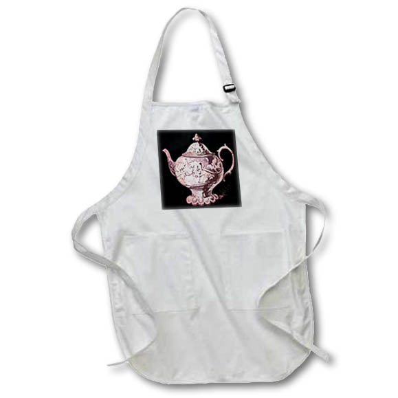 Apron - Elegant Pink Vintage Tea Pot Illustration Illustrations