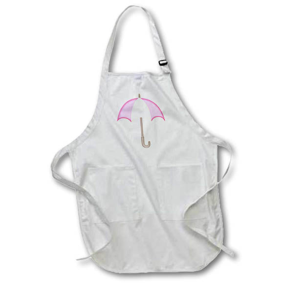 Apron - Cute Pink and Creamy White Umbrella Illustration Illustrations