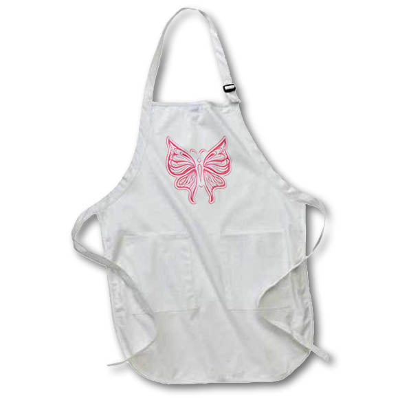 Apron - Pretty Pink on Pink Butterfly Illustration Illustrations