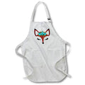 Apron - Pretty Red and Black Fox Face With Aqua Illustration Illustrations