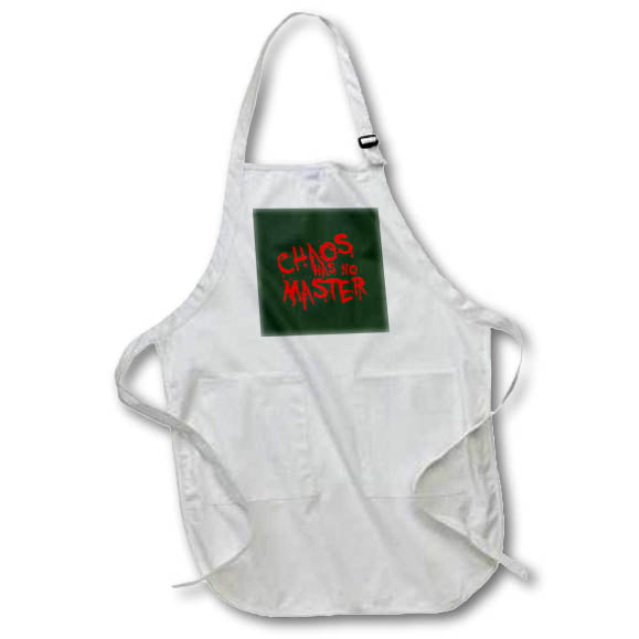 Apron - Chaos Has No Master Messy Red Graffiti Text Typography - Chaos
