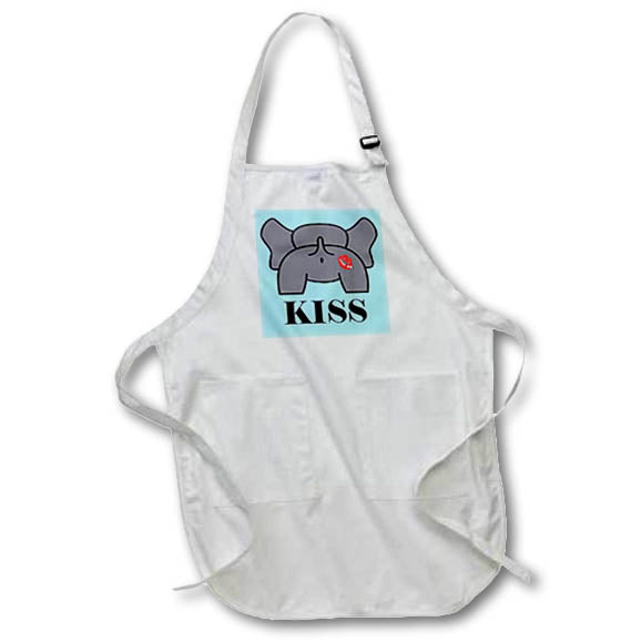 Apron - Curvacious Elephant Backside With A Cheeky Kiss Illustration - Elephant