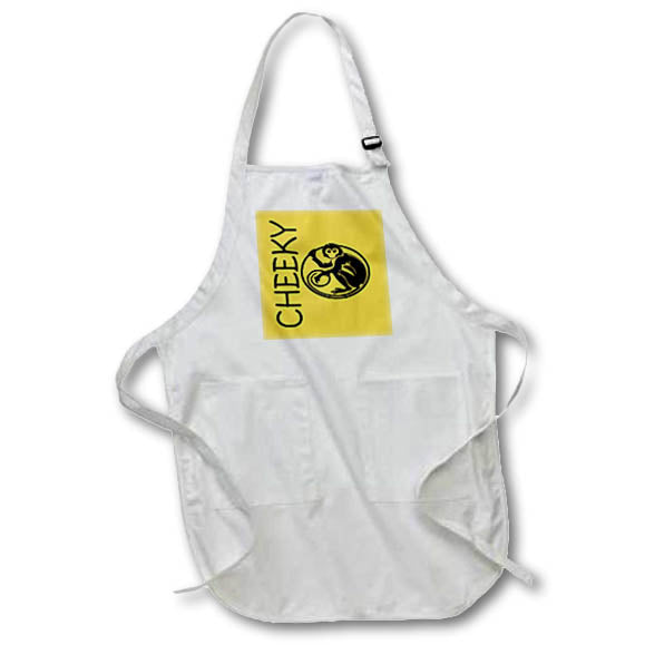 Apron - Cheeky Monkey Fun Primate Black Tattoo Art Illustration - Monkey