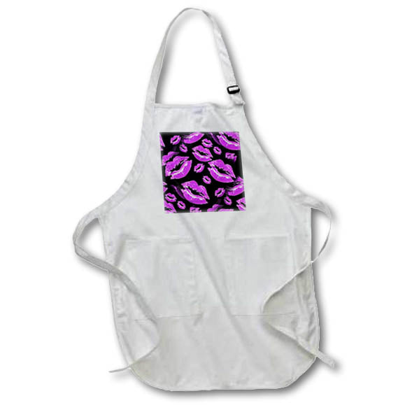 Apron - Two Kisses Collided Playful Pink Colored Lips Pattern Pattern - Lipstick Kisses