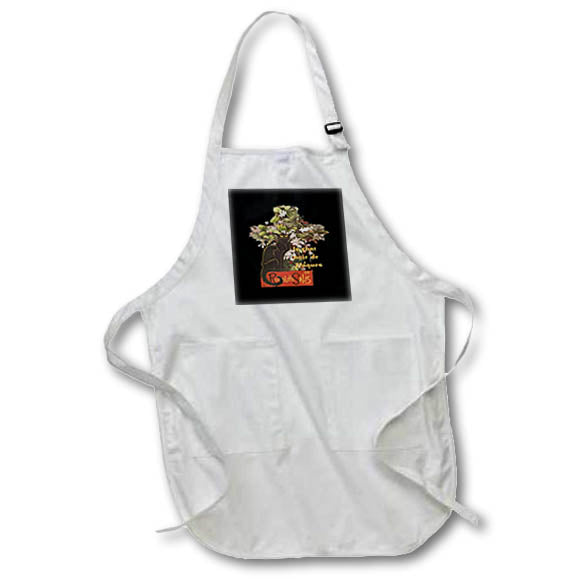 Apron - Easter Le Chat Noir de Paques With Floral Cross Vector Art - Le Chat Noir At Easter