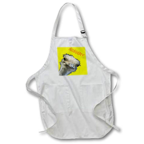 Apron - Ostrich Funny Bird Face With Goofy Expression Allegedly Vector Art - Ostrich