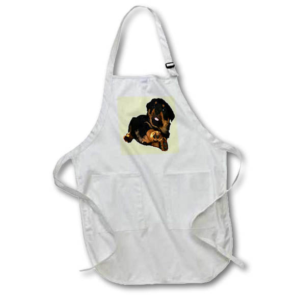 Apron - Cute Rottweiler Puppy Vector Vector Art - Rottweiler Puppy