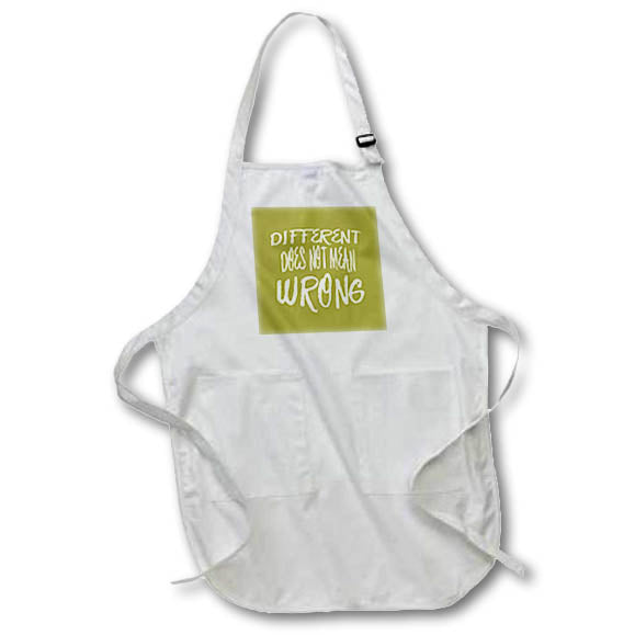 Apron - Different Does Not Mean Wrong White Scribbled Quote Typography - Inspirational Quote