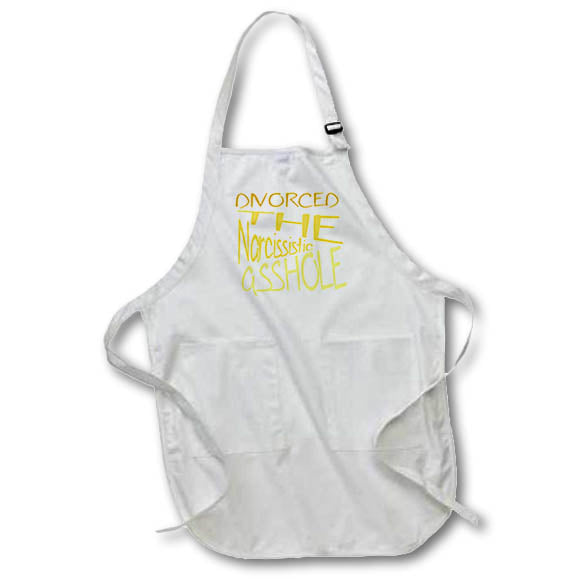 Apron - Divorced The Narcissistic Asshole Yellow Text Typography - Divorce