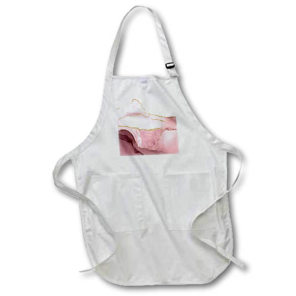 Apron - Modern Pink and Image Of Gold Agate Design Patterns