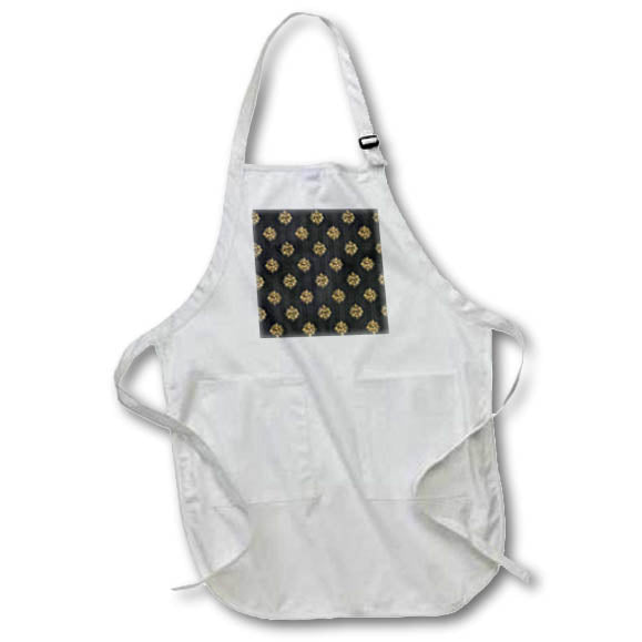 Apron - Chic Image Of Gold Celestial Suns On Black Pattern Patterns