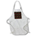 Apron - Pretty Red and Image Of Gold Tropical Leaves and Butterfly Pattern Patterns