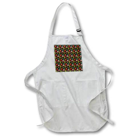 Apron - Pink, Green, and Red Mexican Guitars and Maracas Pattern Patterns
