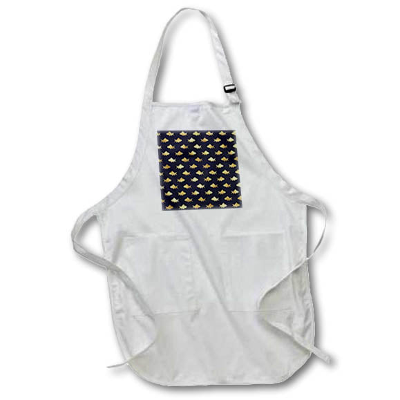 Apron - Black and Image of Gold Fish Pattern Patterns