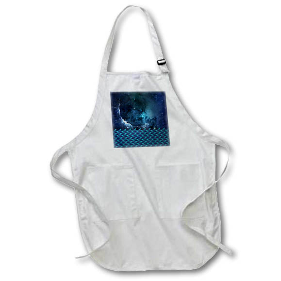 Apron - Modern Blue Ocean Against An Image Of Sparkle Blue Sky Scene Patterns