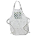 Apron - Green and Teal Potted Cactus On Uneven Stripes Pattern Patterns