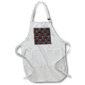 Apron - Red Top Head Skulls On Black Stripes Pattern Patterns