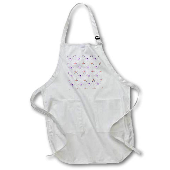 Apron - Cute Purple and Pink Floral Unicorn Faces and Floral Pattern Patterns