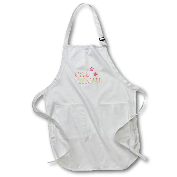 Apron - Cat Mom Pink Funny Sayings