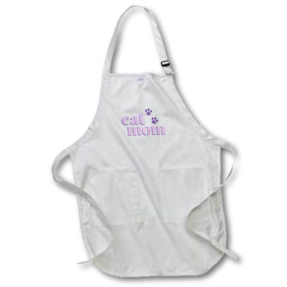 Apron - Cat Mom Purple Funny Sayings