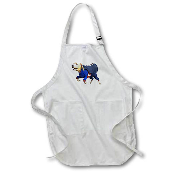 Apron - Cartoon Labrador in Super Dog Suit Graphics Cartoon