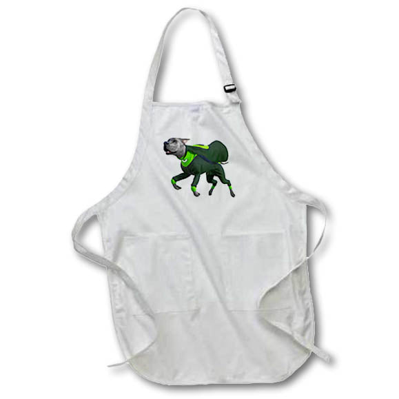 Apron - Cartoon Great Dane in Super Dog Suit Graphics Cartoon