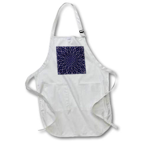 Apron - Radial Pattern In Blue and Pale Peach Digital Art - Art Deco Radial Pattern