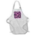 Apron - Black Lines And Irregular Pink Shapes Abstract Design Digital Art - Symmetrical Pattern