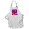 Apron - Overlapping Rectangles White Blue Geo Abstract Pattern Digital Art - Symmetrical Pattern