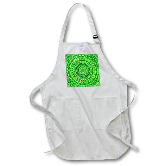 Apron - Green Polygonal Mandala Ornament - circular graphic design Zydd - Triangle Mandalas