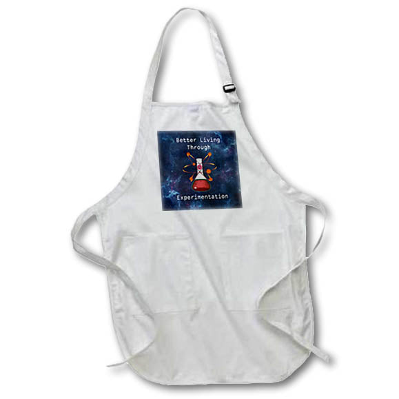 Apron - Better living through experimentation funny chemistry joke. Creative Studios – Chemistry Jokes