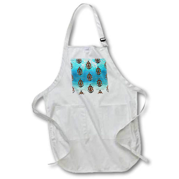 Apron - Nautical pattern of First Mate anchor and ship wheels. Creative Studios – Sailing