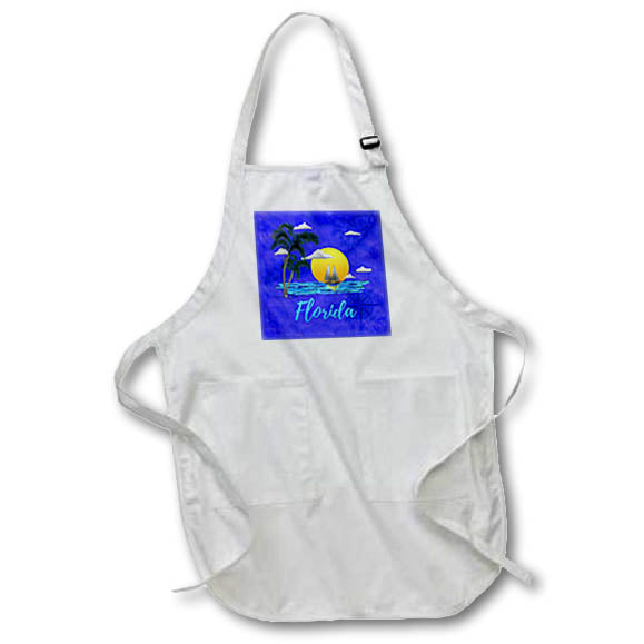 Apron - Sailing in the waters off Florida with a beautiful sunset design. Creative Studios – Sailing
