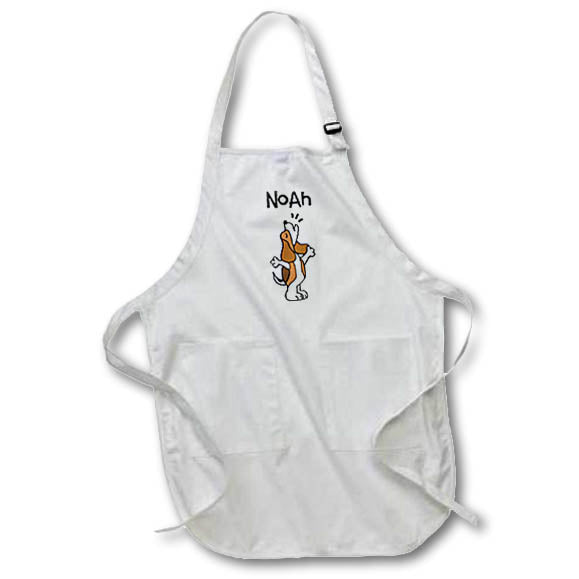 Apron - Funny Cute Barking Beagle Named Noah Noahs Bark Pun Animals