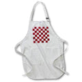 Apron - Red and White Grunge Checkerboard Squares Pattern Patterns