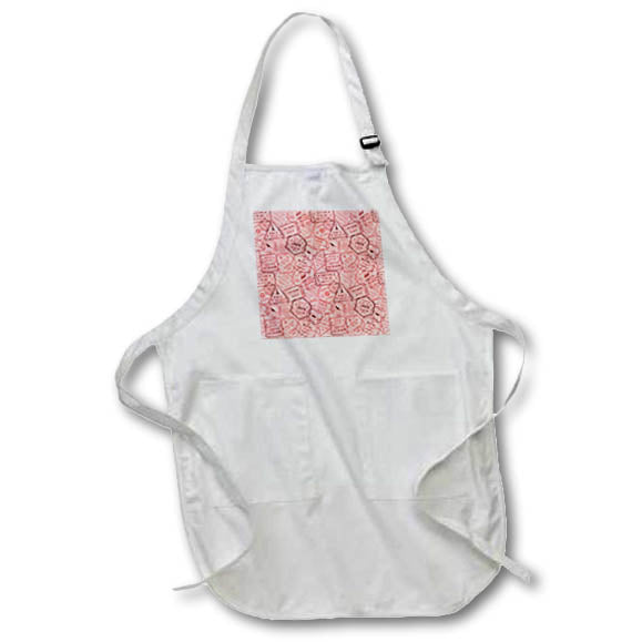 Apron - Contemporary Orange and Black Travel Stamps Pattern Patterns