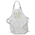 Apron - Pretty Pink Flowers On A Light Green Script and Words Collage Pattern Patterns