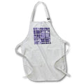 Apron - Purple and White Plaid Floral Pattern Patterns