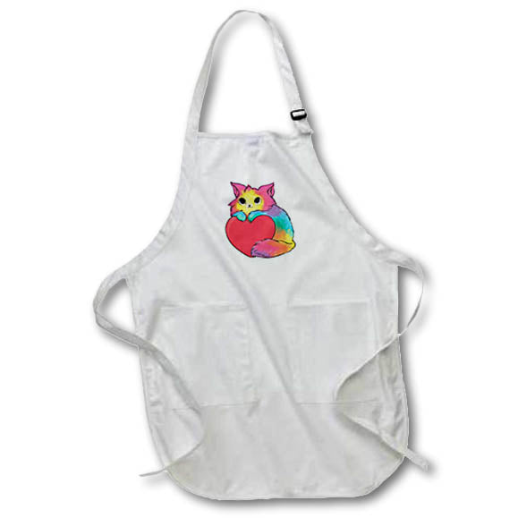 Apron - Rainbow Heart Cat LGBTQ Cats