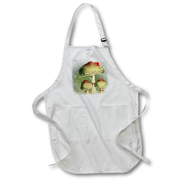 Apron - Vintage Mushrooms Digital Art