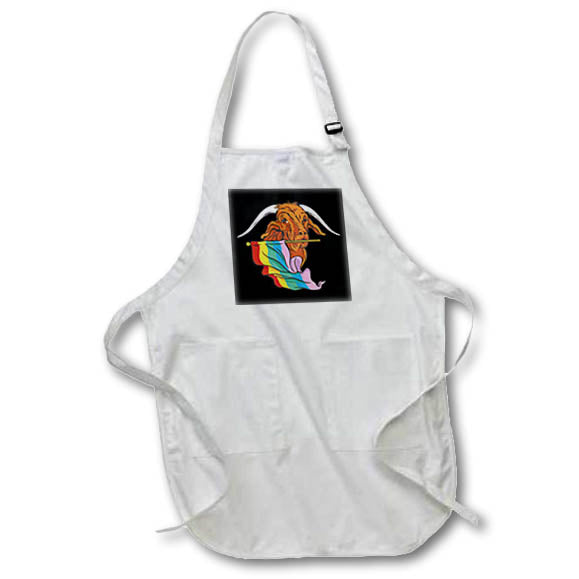 Apron - Gay Pride Goat on Black Digital Art