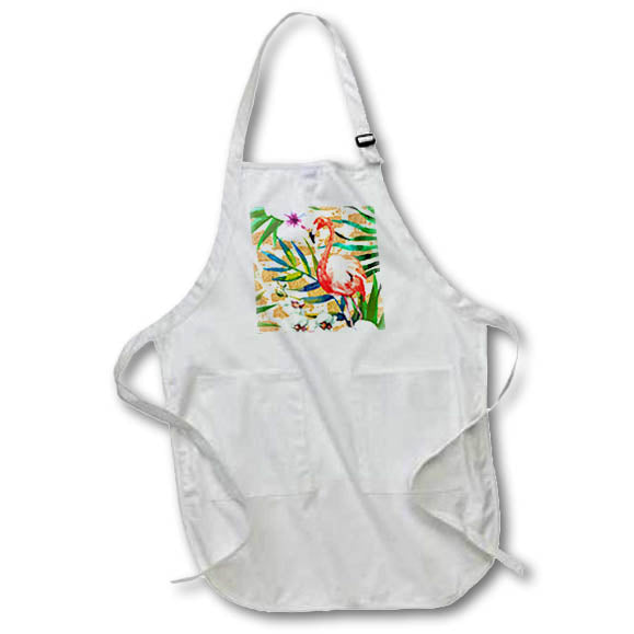 Apron - Tropical Pink Flamingo Digital Art