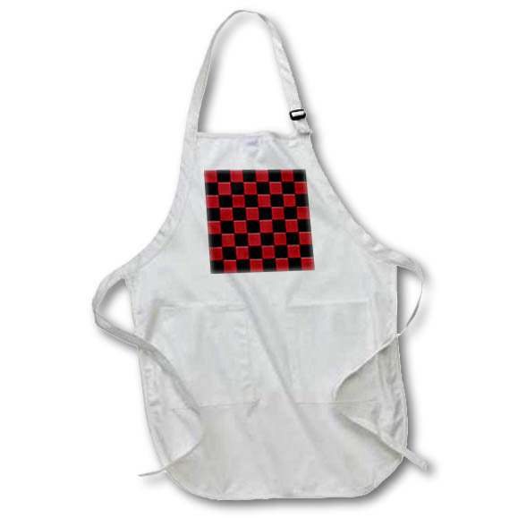 Apron - Red and Black Square Geometric Pattern Geometric Patterns