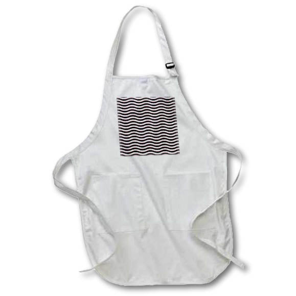 Apron - Modern Pink and Black Wavy Stripes Pattern Geometric Patterns